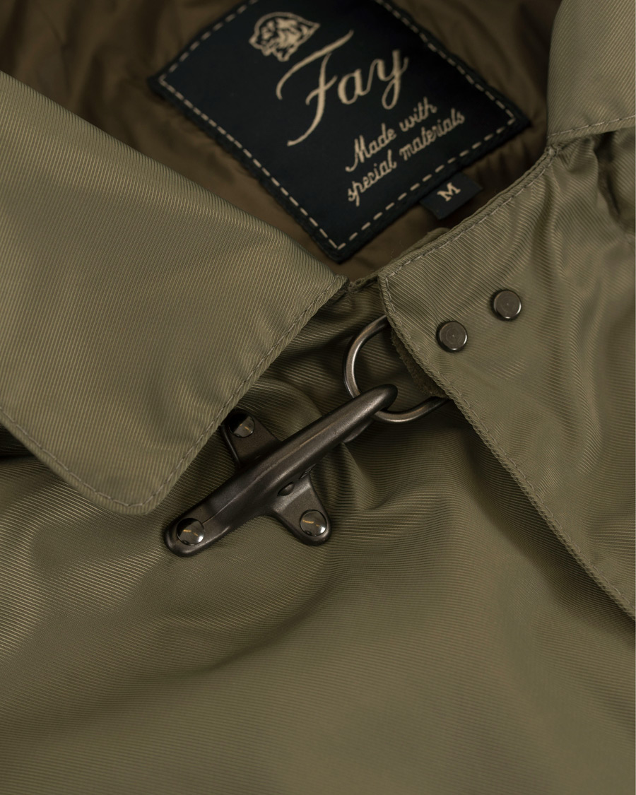Herr | Jackor | Fay | Chelsea Nylon Memory Raincoat Military Green
