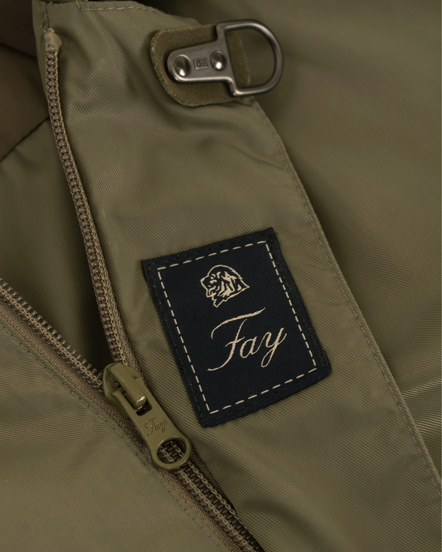 Herr | Jackor | Fay | Chelsea Nylon Memory Raincoat Military Green