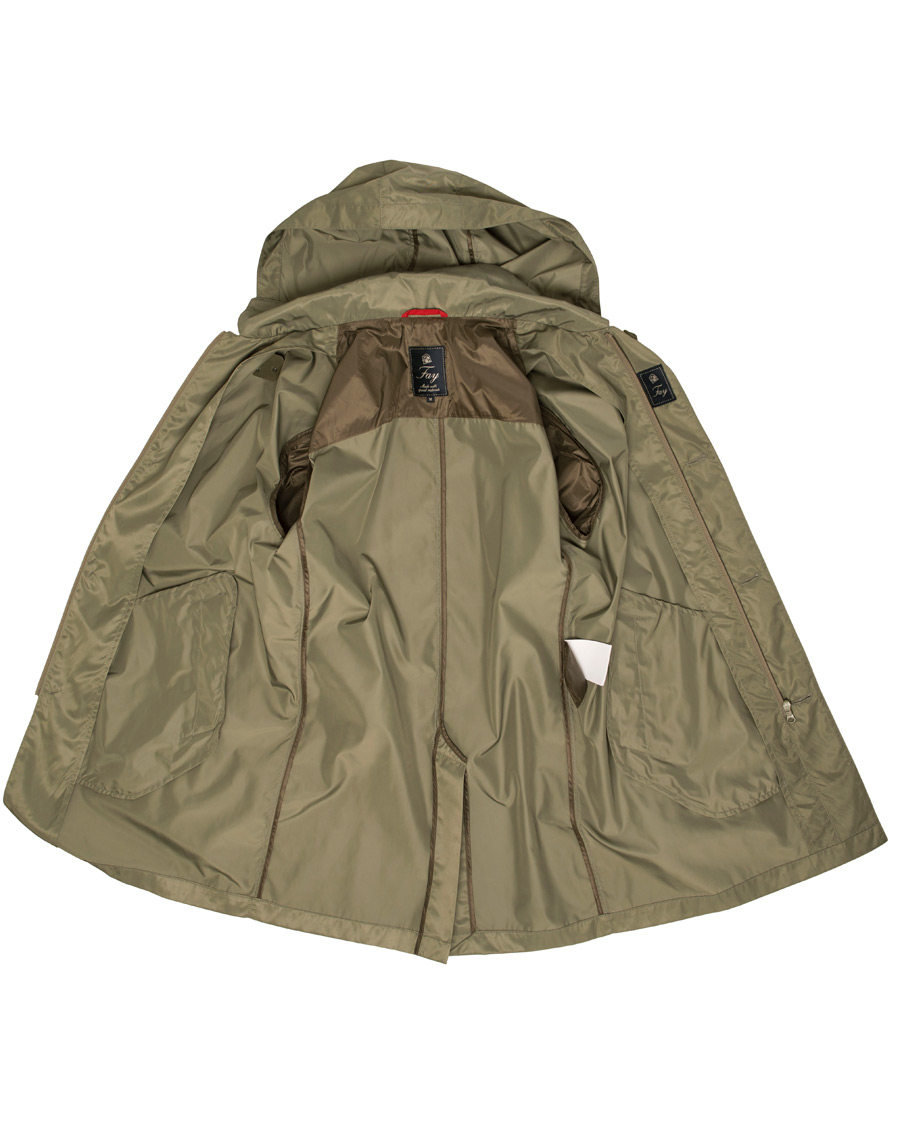 Herr | Jackor | Fay | Chelsea Nylon Memory Raincoat Military Green