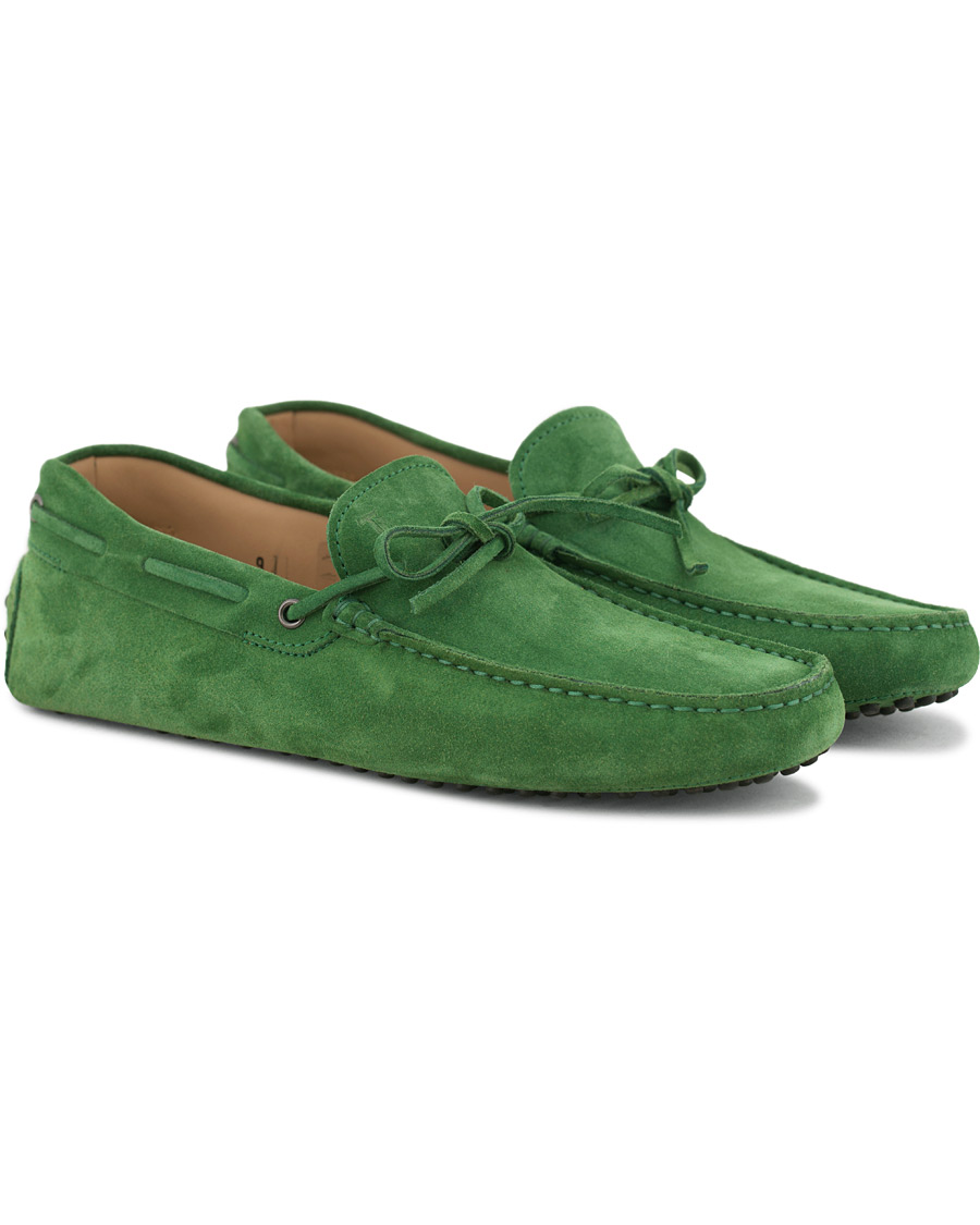 Herr | Tod's Laccetto Gommini Carshoe Green Suede | Tod's | Laccetto Gommini Carshoe Green Suede