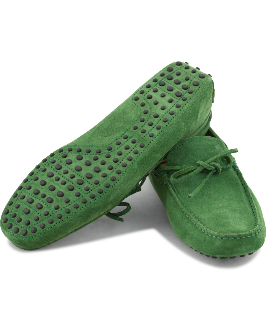 Herr | Tod's Laccetto Gommini Carshoe Green Suede | Tod's | Laccetto Gommini Carshoe Green Suede