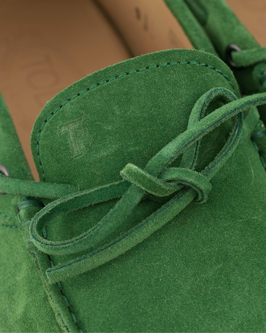 Herr | Tod's Laccetto Gommini Carshoe Green Suede | Tod's | Laccetto Gommini Carshoe Green Suede