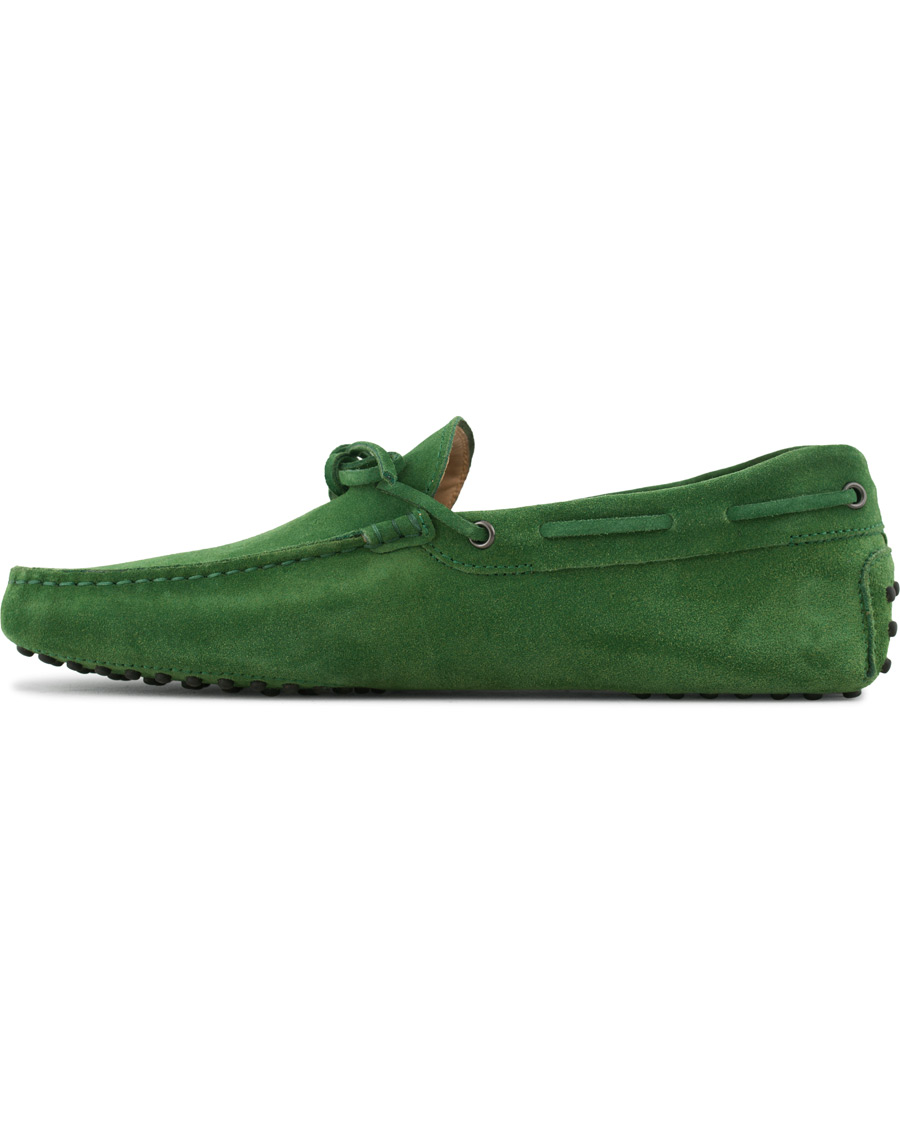Herr | Tod's Laccetto Gommini Carshoe Green Suede | Tod's | Laccetto Gommini Carshoe Green Suede