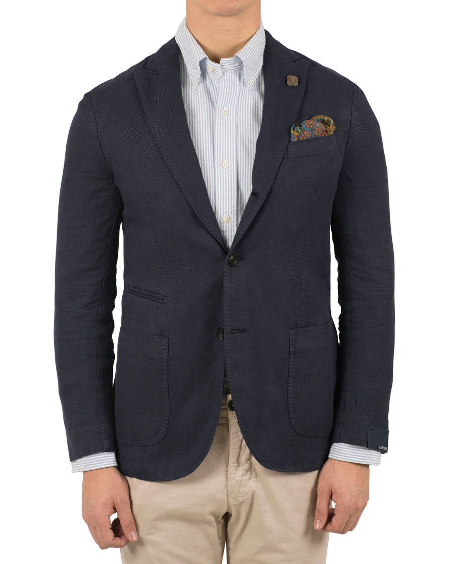 Herr |  | Lardini | Cotton Structure Blazer Dark Blue