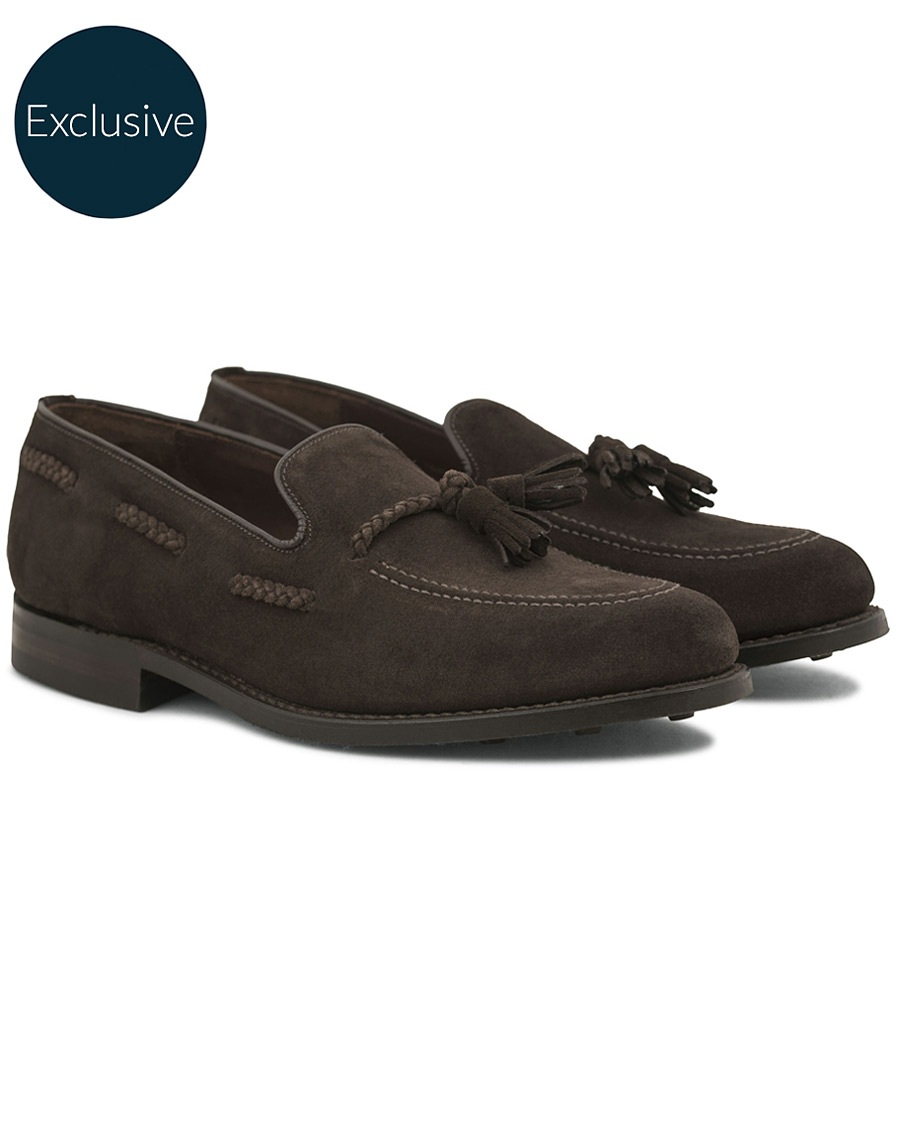 Herr | Loake 1880 MTO Temple Dainite Loafer Dark Brown Suede | Loake 1880 | MTO Temple Dainite Loafer Dark Brown Suede