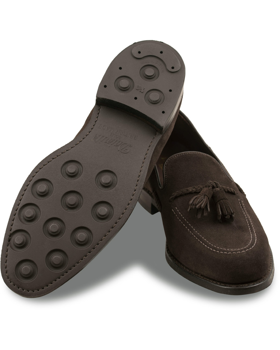 Herr | Loake 1880 MTO Temple Dainite Loafer Dark Brown Suede | Loake 1880 | MTO Temple Dainite Loafer Dark Brown Suede