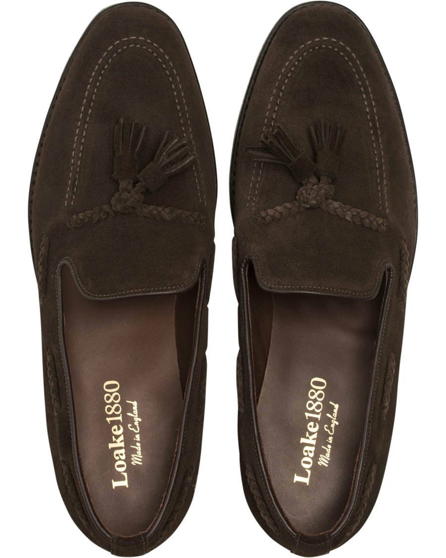 Herr | Loake 1880 MTO Temple Dainite Loafer Dark Brown Suede | Loake 1880 | MTO Temple Dainite Loafer Dark Brown Suede