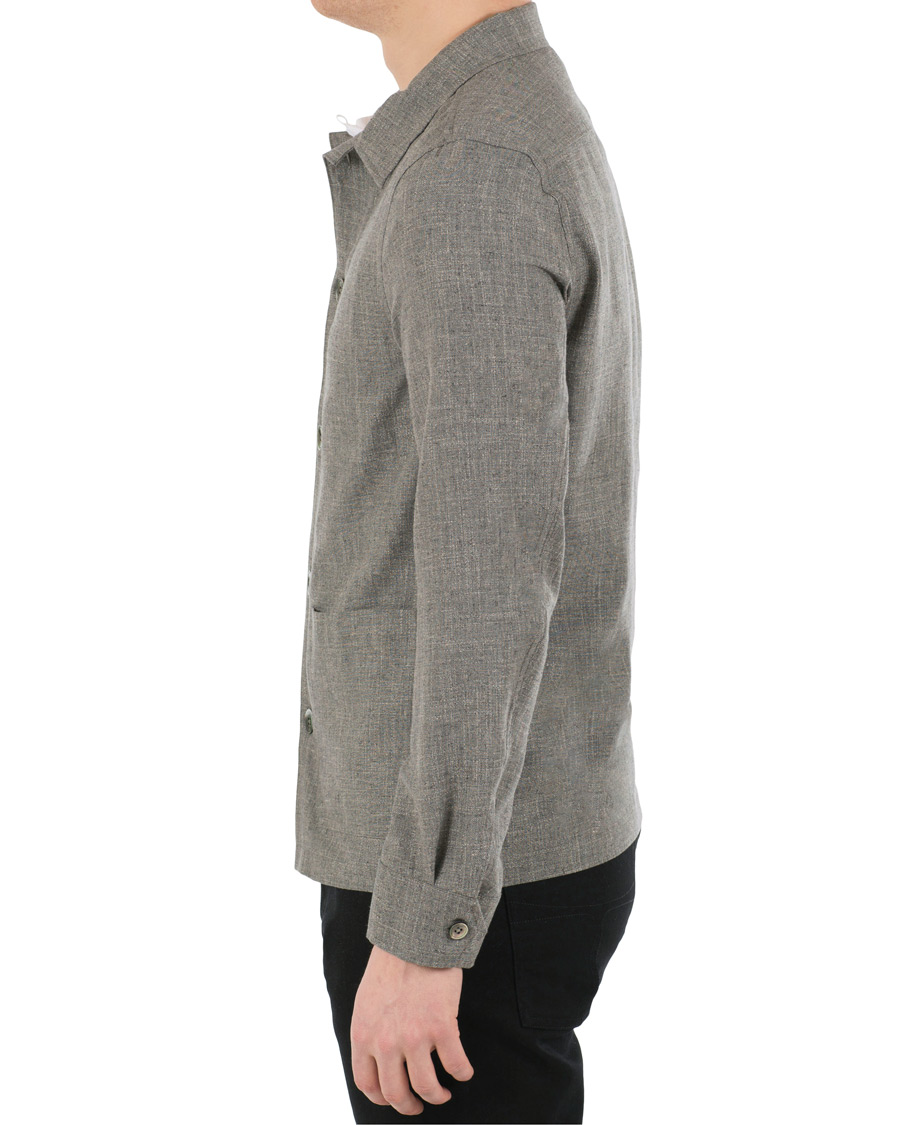 Herr | Jackor | Oscar Jacobson | Hannes Wool/Cotton/Linen Shirt Jacket Grey