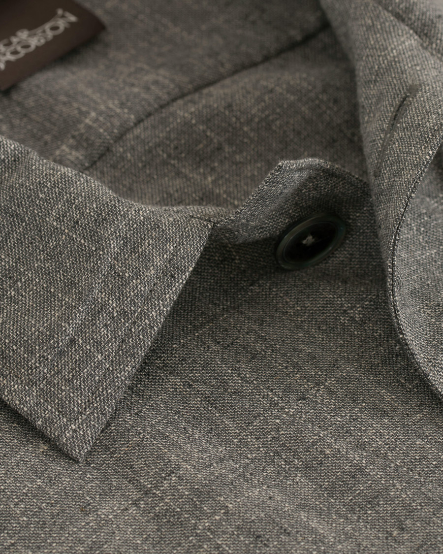 Herr | Jackor | Oscar Jacobson | Hannes Wool/Cotton/Linen Shirt Jacket Grey