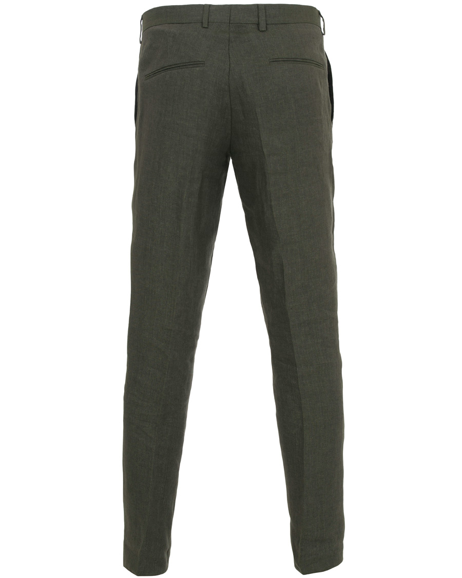Herr | Byxor | Oscar Jacobson | Diego Linen Trousers Green
