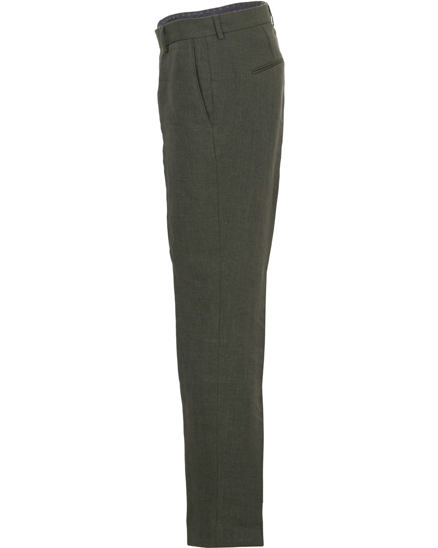 Herr | Byxor | Oscar Jacobson | Diego Linen Trousers Green