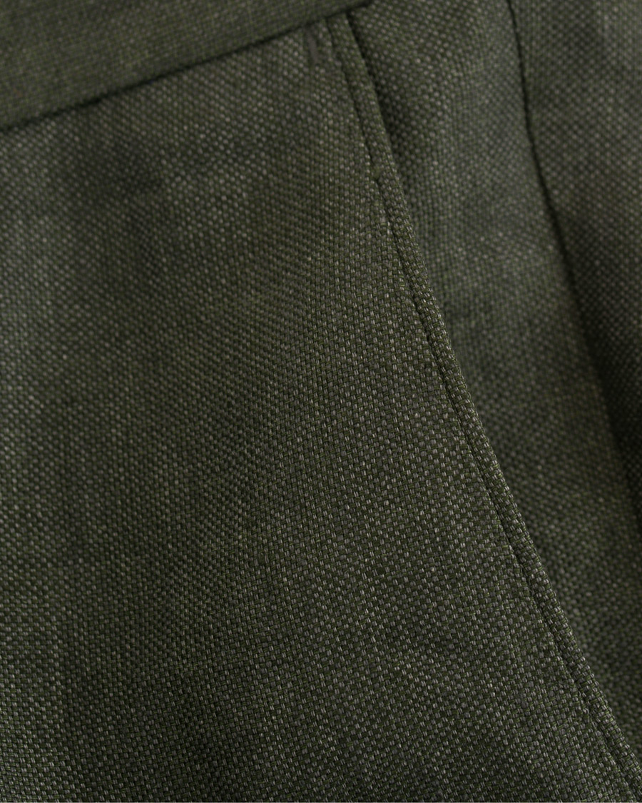 Herr | Byxor | Oscar Jacobson | Diego Linen Trousers Green