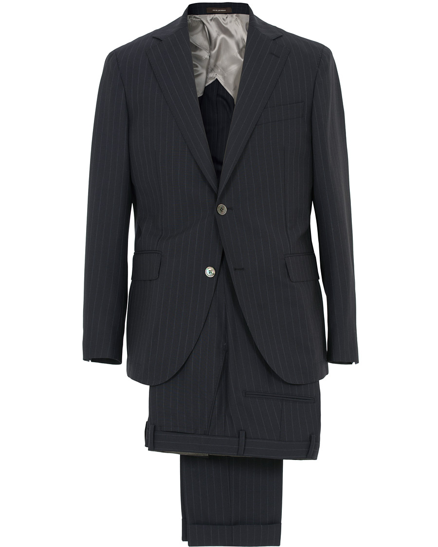 Herr | Kostymer | Oscar Jacobson | Ferry Wool Pinstripe Suit Navy