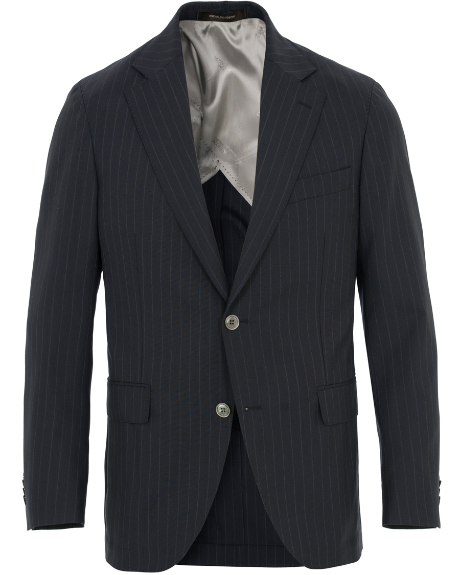 Herr | Kostymer | Oscar Jacobson | Ferry Wool Pinstripe Suit Navy