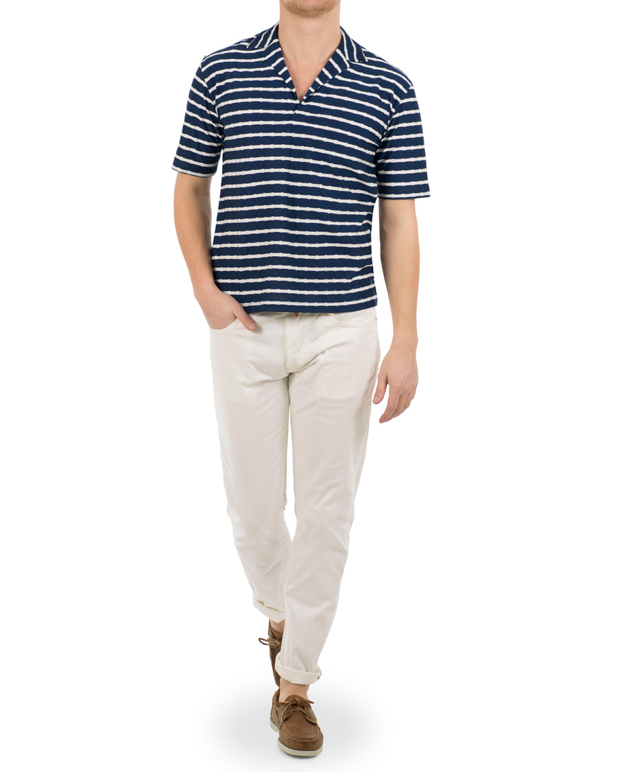 Herr | Pikéer | The Gigi | Paro Stripe Polo Navy/White