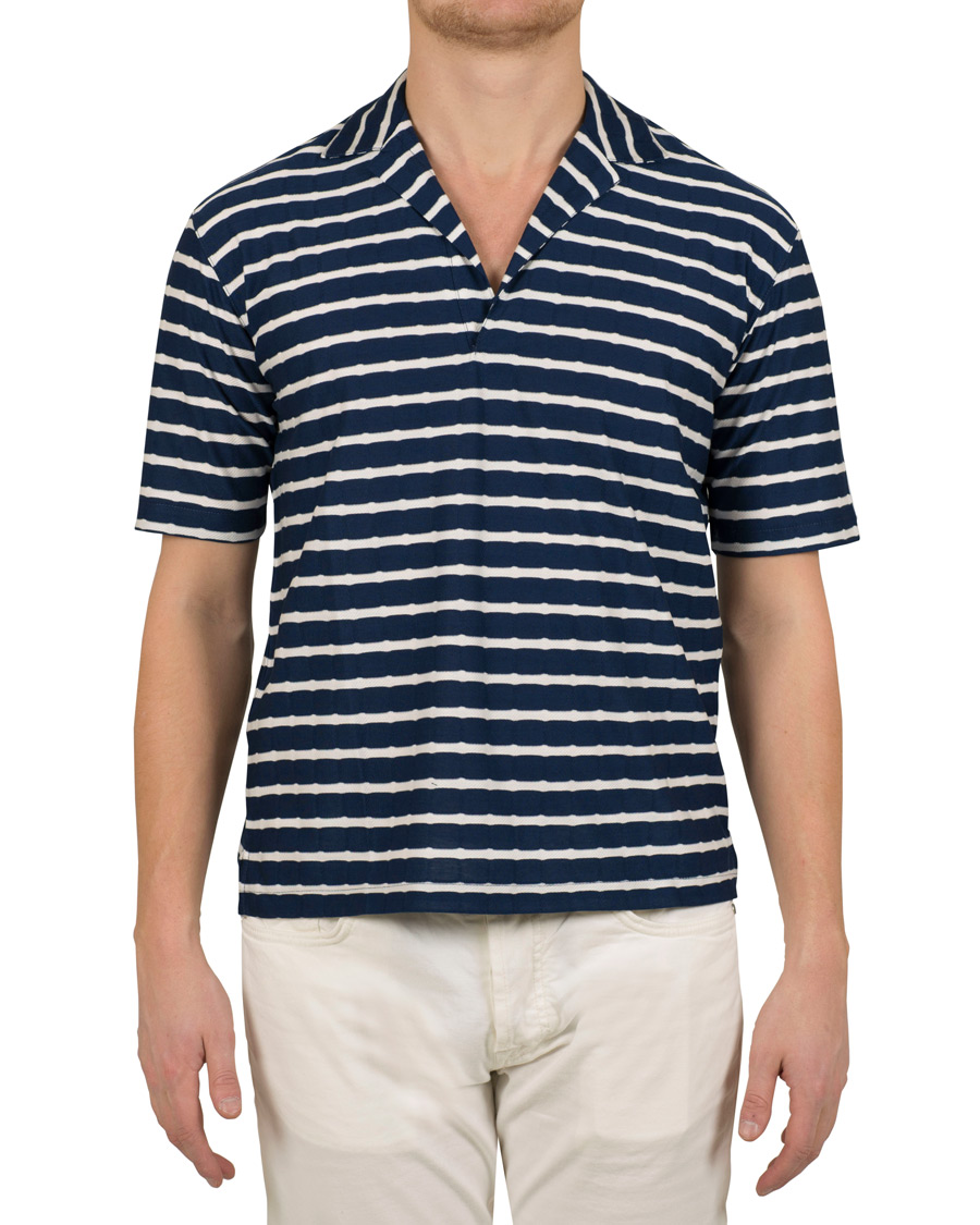 Herr | Pikéer | The Gigi | Paro Stripe Polo Navy/White