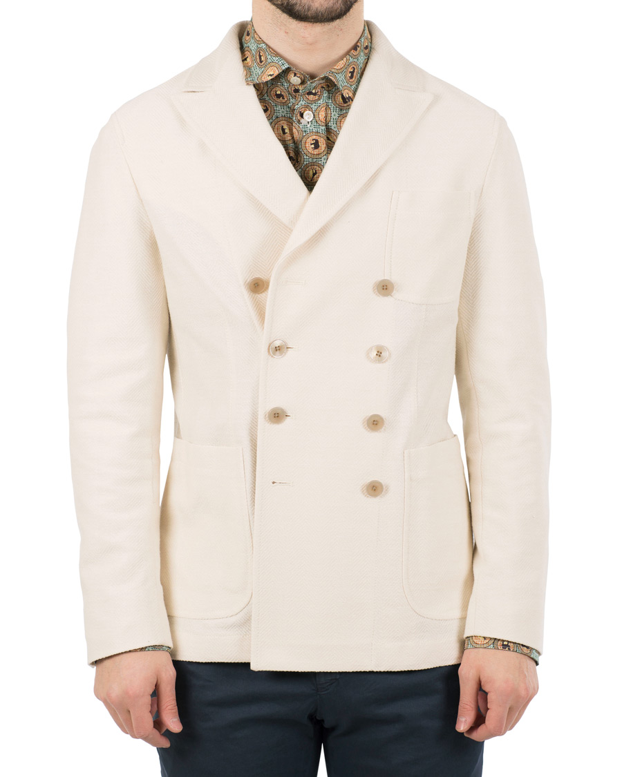 Herr | Kavajer | The Gigi | Ziggy Double Breasted Cardigan White