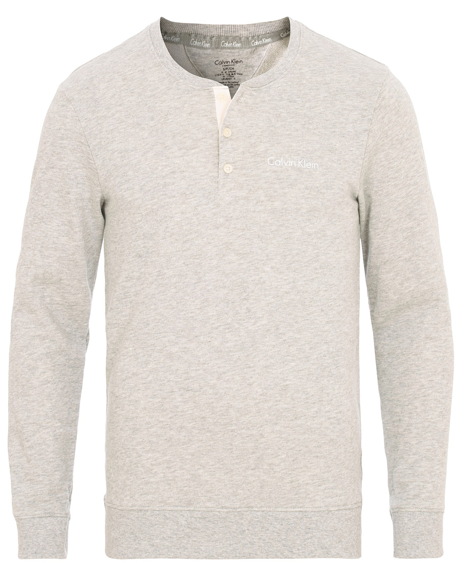 Herr | Tröjor | Calvin Klein | Henley Heather Grey