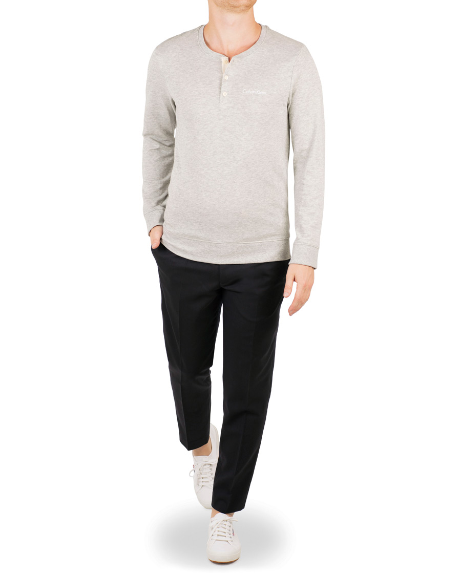 Herr | Tröjor | Calvin Klein | Henley Heather Grey