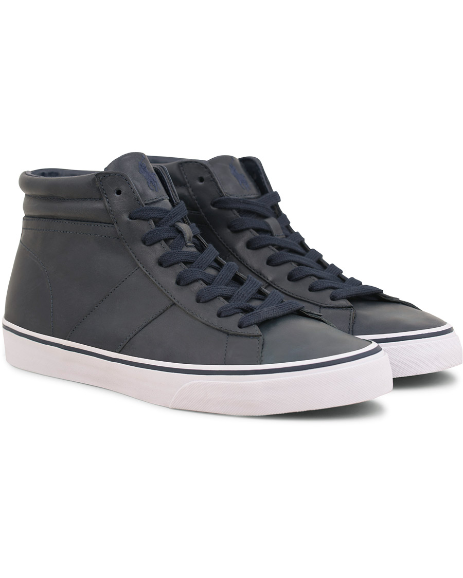 Herr | Polo Ralph Lauren Shaw Mid High Leather Sneaker Blue | Polo Ralph Lauren | Shaw Mid High Leather Sneaker Blue