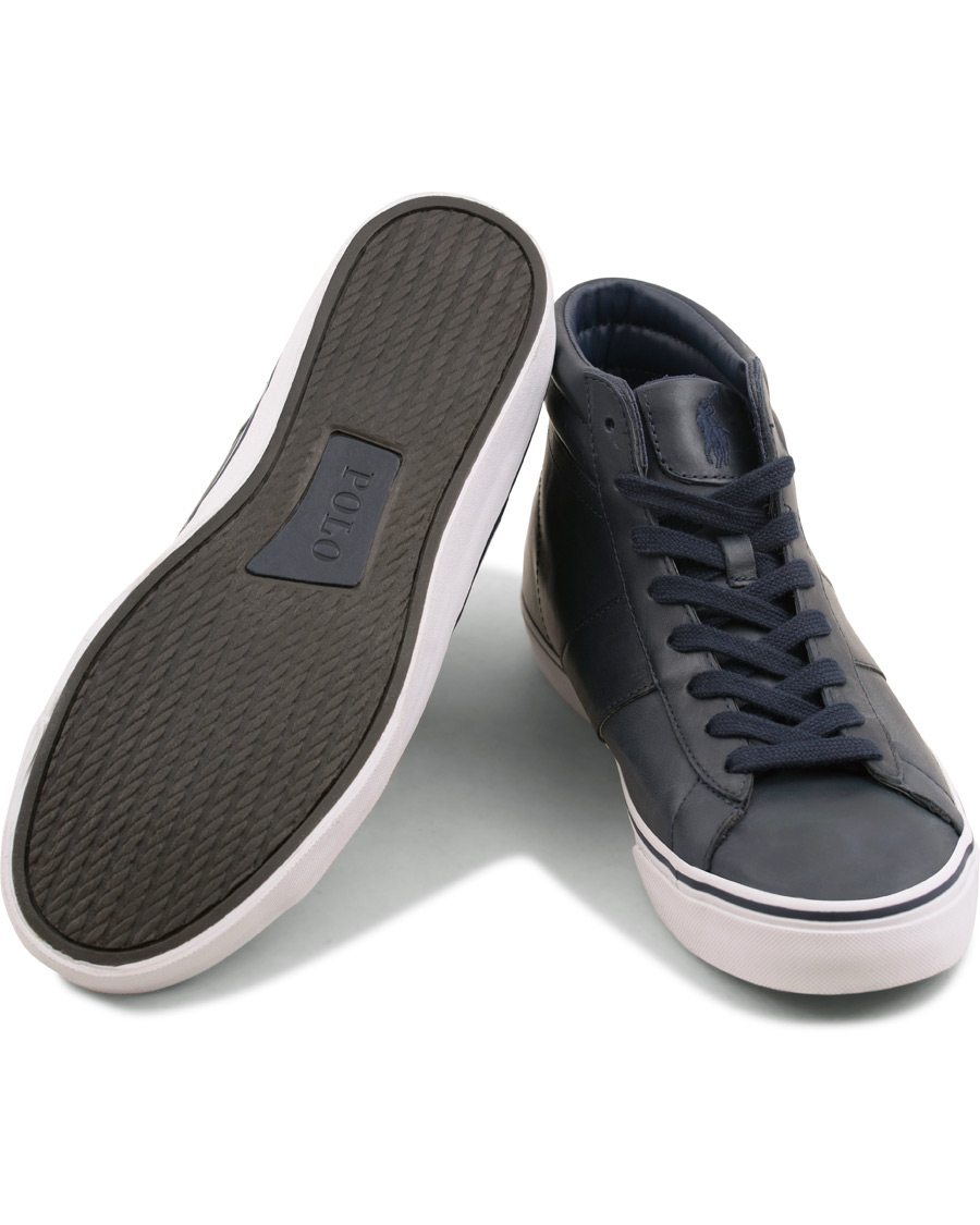 Herr | Polo Ralph Lauren Shaw Mid High Leather Sneaker Blue | Polo Ralph Lauren | Shaw Mid High Leather Sneaker Blue