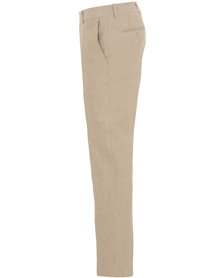 Herr | Byxor | Morris Heritage | Fred Oxford Linen/Cotton Trousers Beige