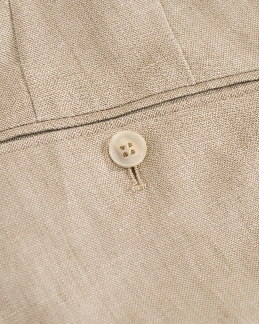 Herr | Byxor | Morris Heritage | Fred Oxford Linen/Cotton Trousers Beige