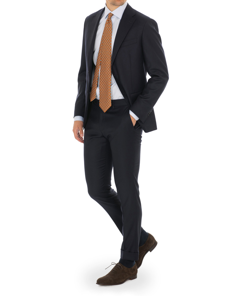 Herr | Byxor | Morris Heritage | Frank Four Season Trousers Navy
