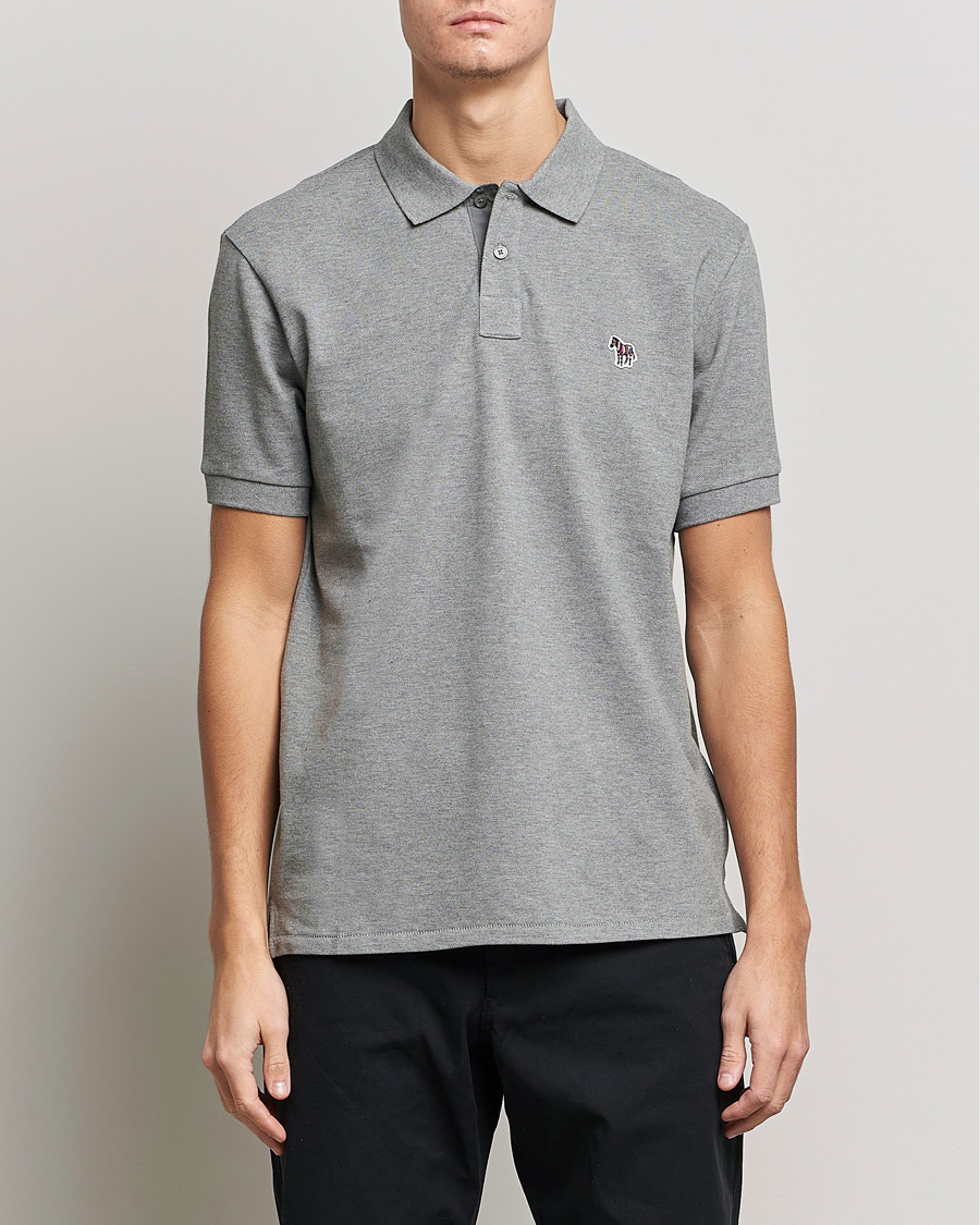 Herr | Avdelningar | PS Paul Smith | Regular Fit Zebra Polo Grey Melange