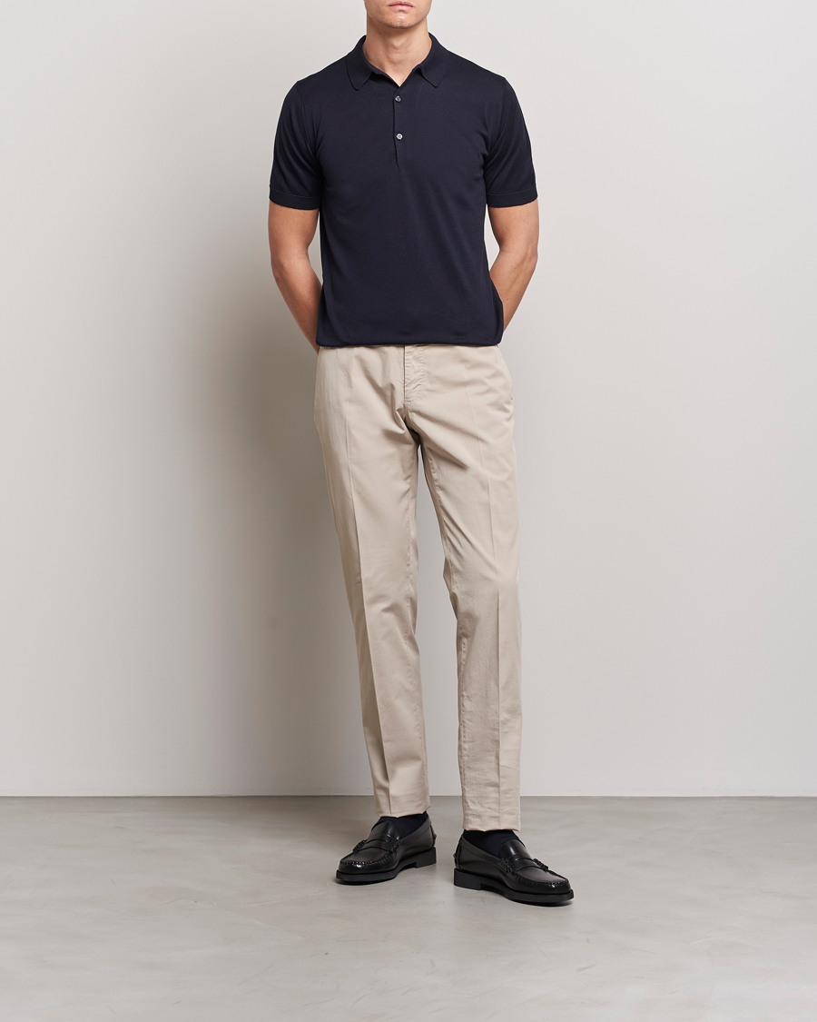 Herr | Pikéer | John Smedley | Adrian Slim Fit Sea Island Polo Navy