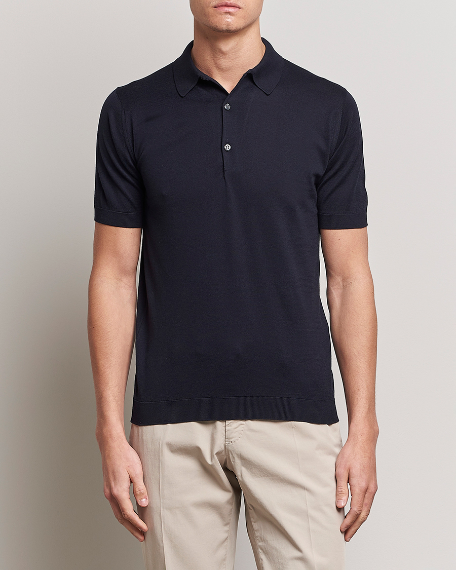 Herr | Kläder | John Smedley | Adrian Slim Fit Sea Island Polo Navy