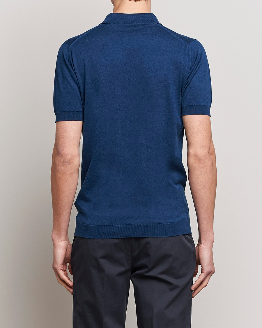Herr | Pikéer | John Smedley | Adrian Slim Fit Sea Island Polo Indigo