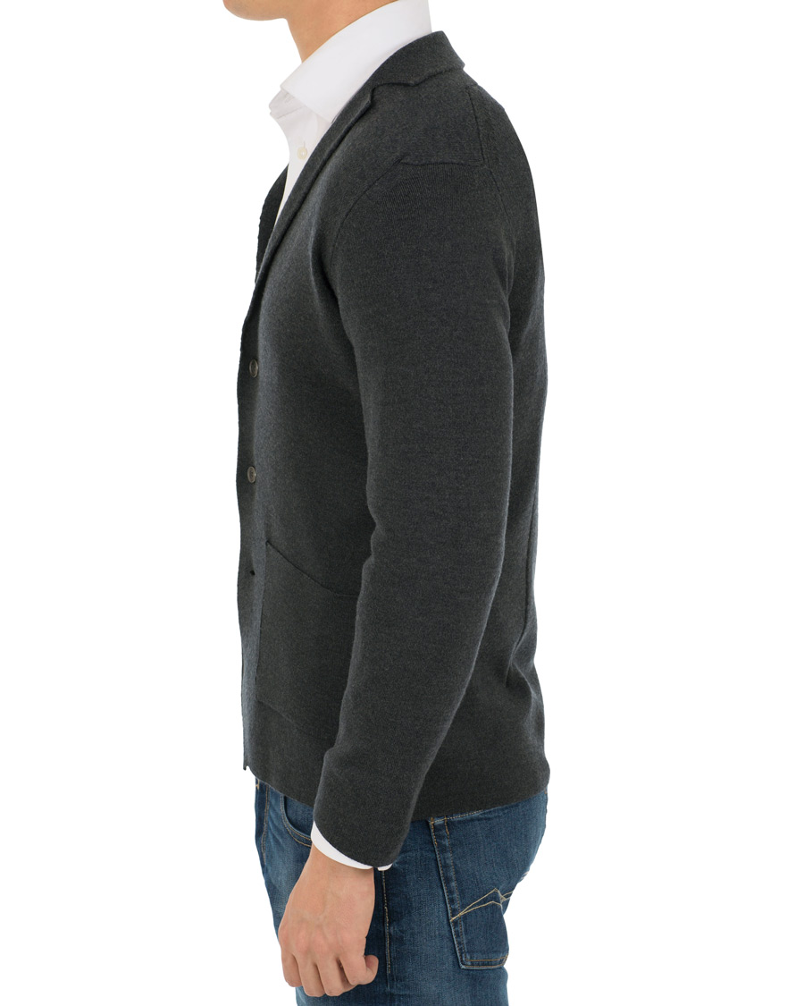 Herr | Tröjor | John Smedley | Oxland Extra Fine Merino Blazer Charcoal