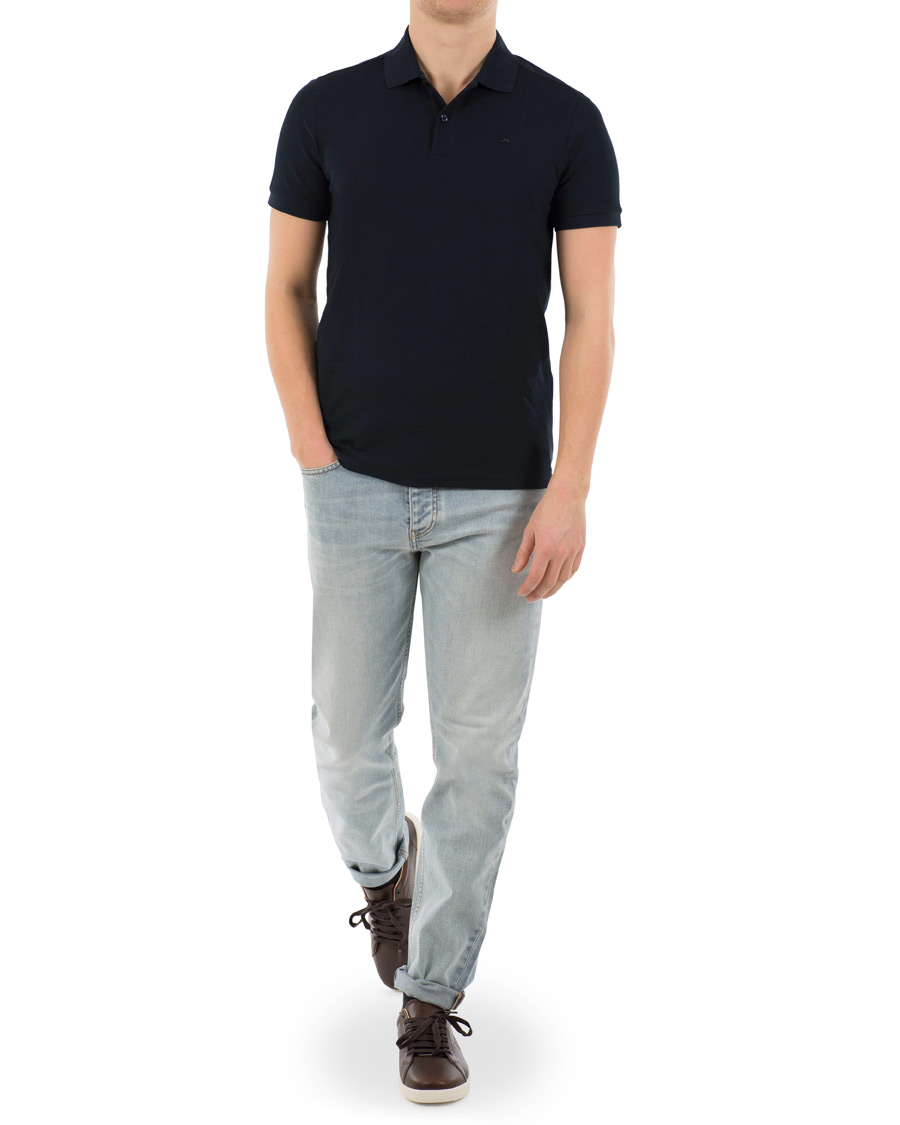 Herr | Pikéer | J.Lindeberg | Slim Fit Troy Clean Pique Navy