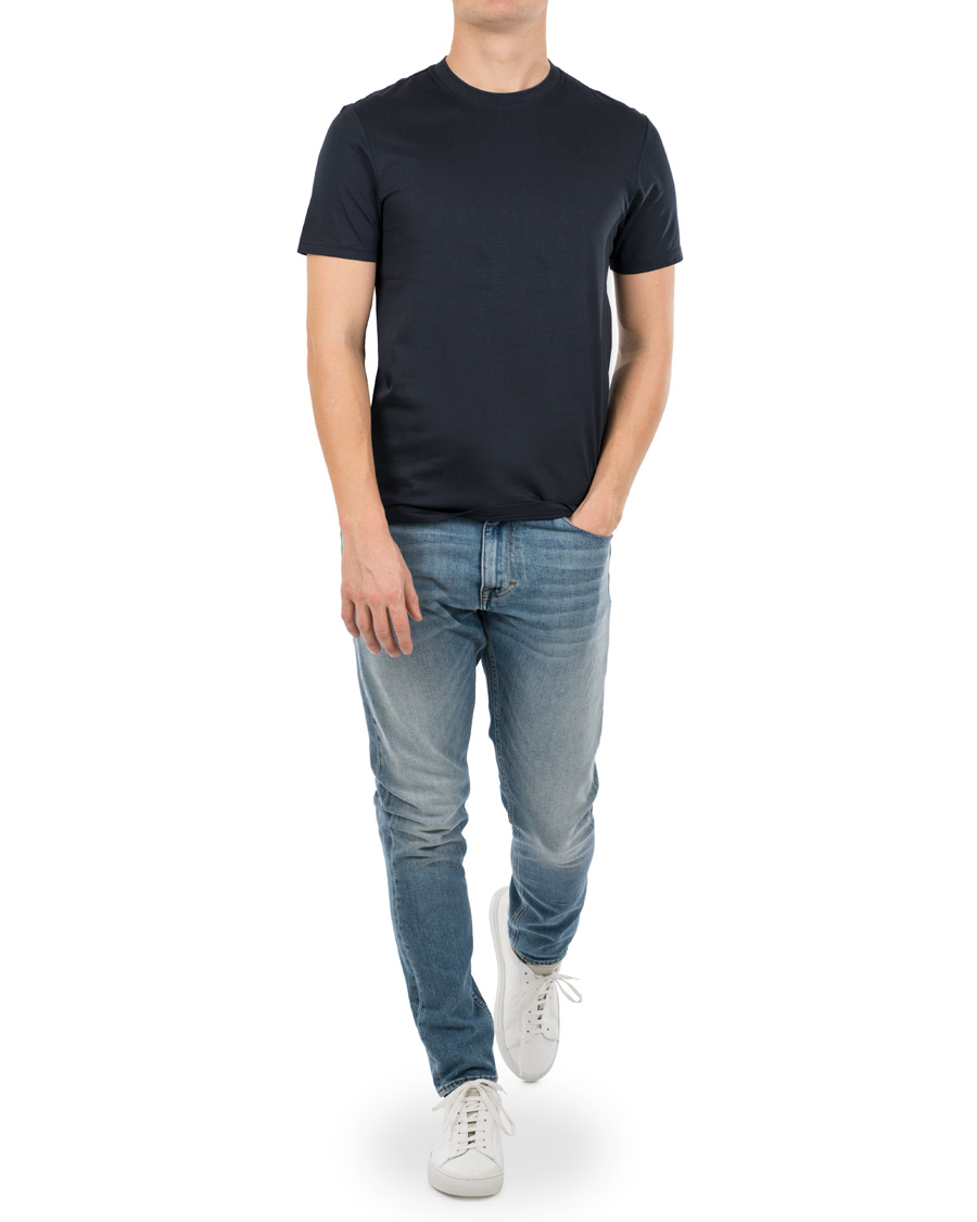Herr | T-Shirts | J.Lindeberg | Silo Fine Cotton Crew Neck Tee Navy