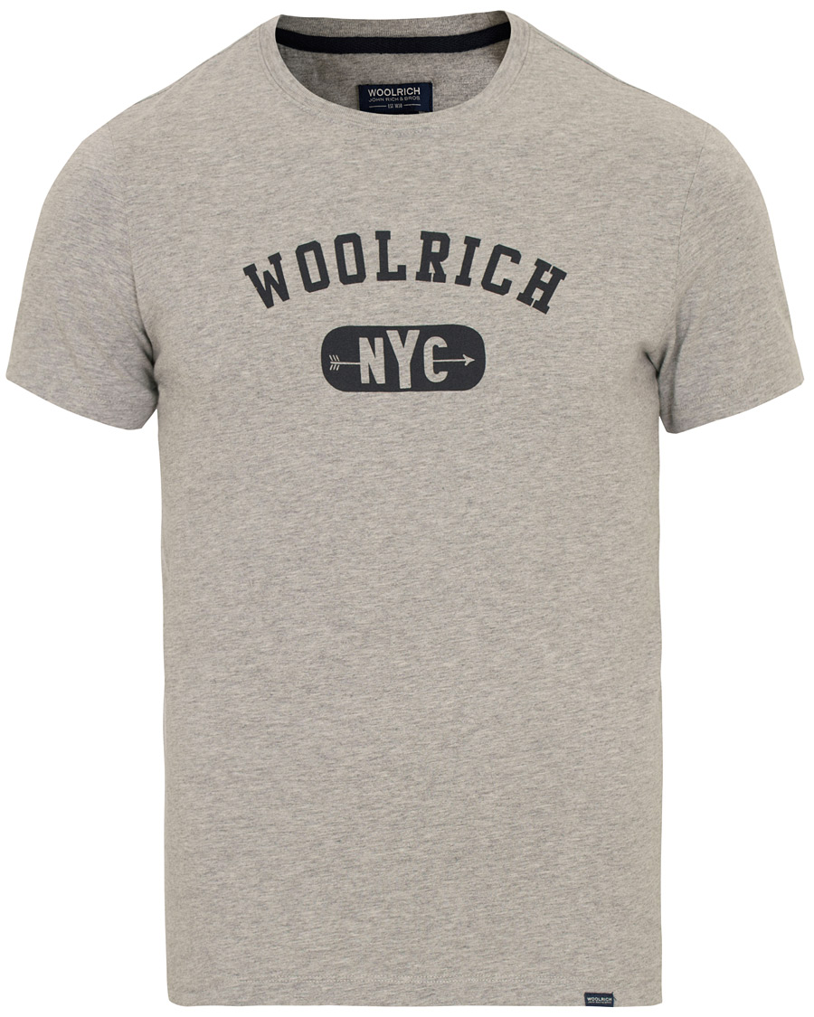 Herr | T-Shirts | Woolrich | Logo Crew Neck Tee Light Grey Melange