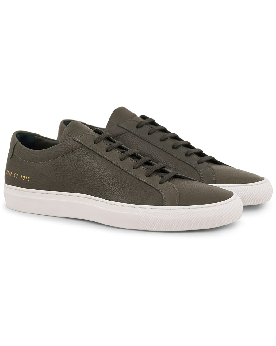 Herr | Common Projects Achilles Grained Leather Sneakers Dark Olive | Common Projects | Achilles Grained Leather Sneakers Dark Olive