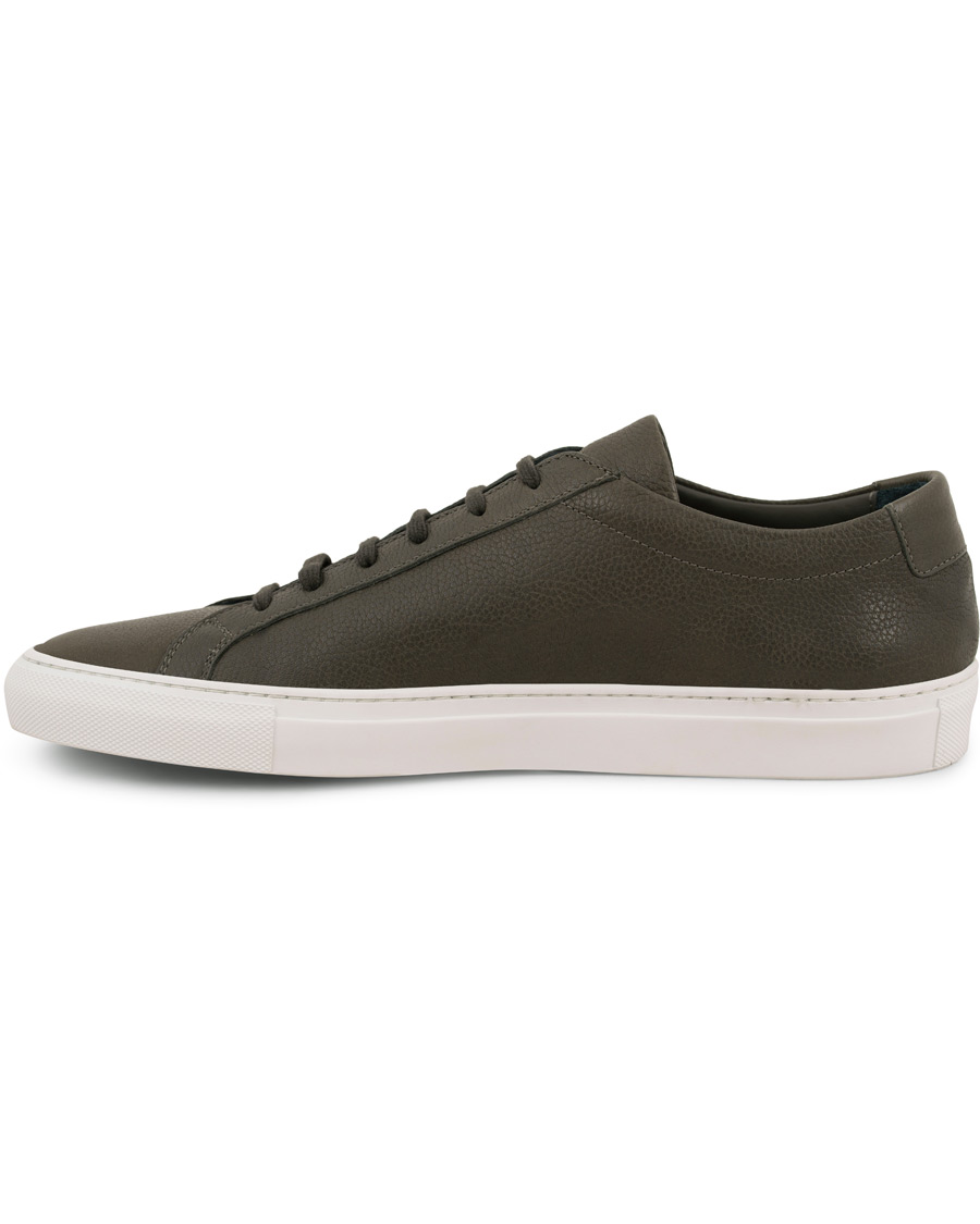Herr | Common Projects Achilles Grained Leather Sneakers Dark Olive | Common Projects | Achilles Grained Leather Sneakers Dark Olive