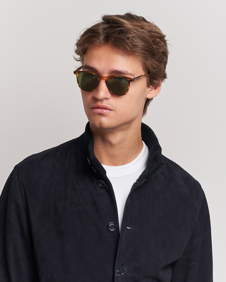 Herr | Solglasögon | Garrett Leight | Brooks 47 Sunglasses Pinewood/Pure Green