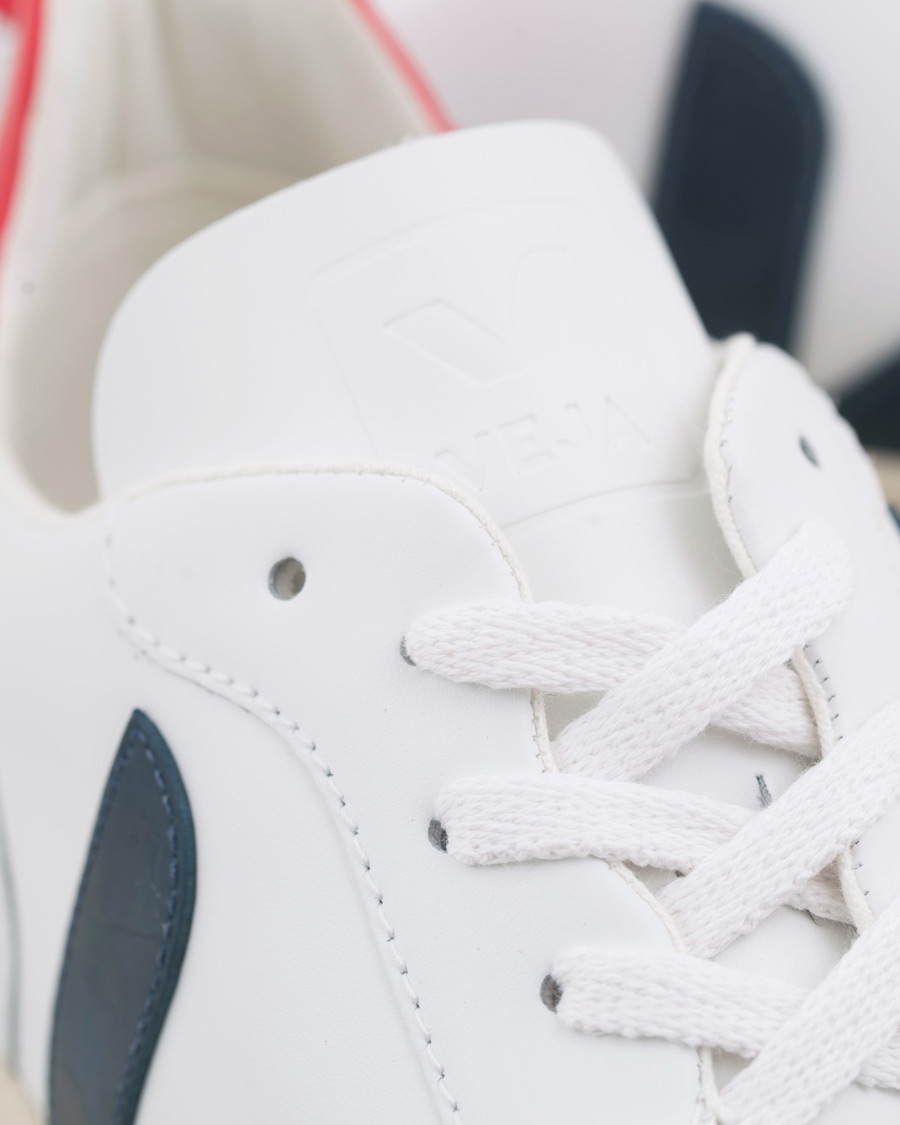 Herr | Veja V-10 Leather Sneaker Extra White/Nautico Pekin | Veja | V-10 Leather Sneaker Extra White/Nautico Pekin