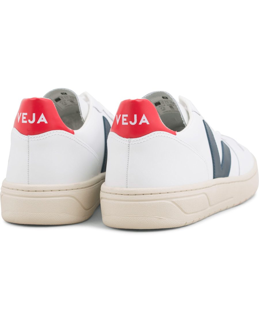 Herr | Veja V-10 Leather Sneaker Extra White/Nautico Pekin | Veja | V-10 Leather Sneaker Extra White/Nautico Pekin