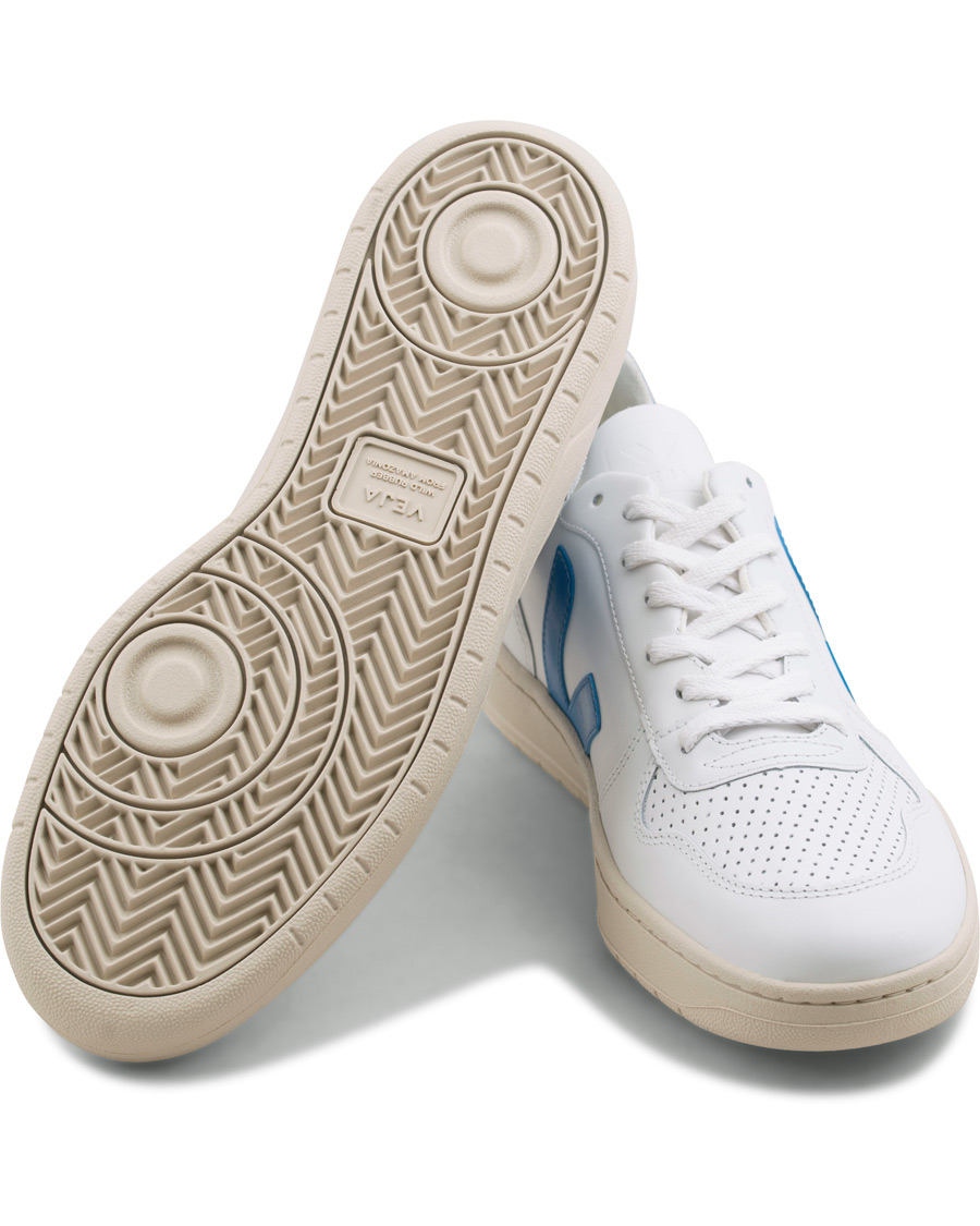 Herr | Veja V-10 Leather Sneaker Extra White/Swedish Blue | Veja | V-10 Leather Sneaker Extra White/Swedish Blue