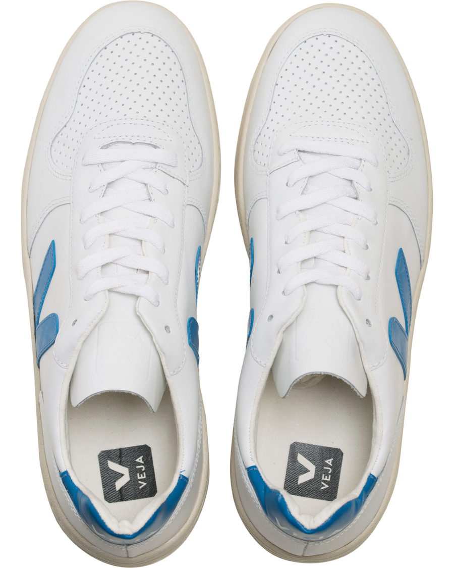 Herr | Veja V-10 Leather Sneaker Extra White/Swedish Blue | Veja | V-10 Leather Sneaker Extra White/Swedish Blue