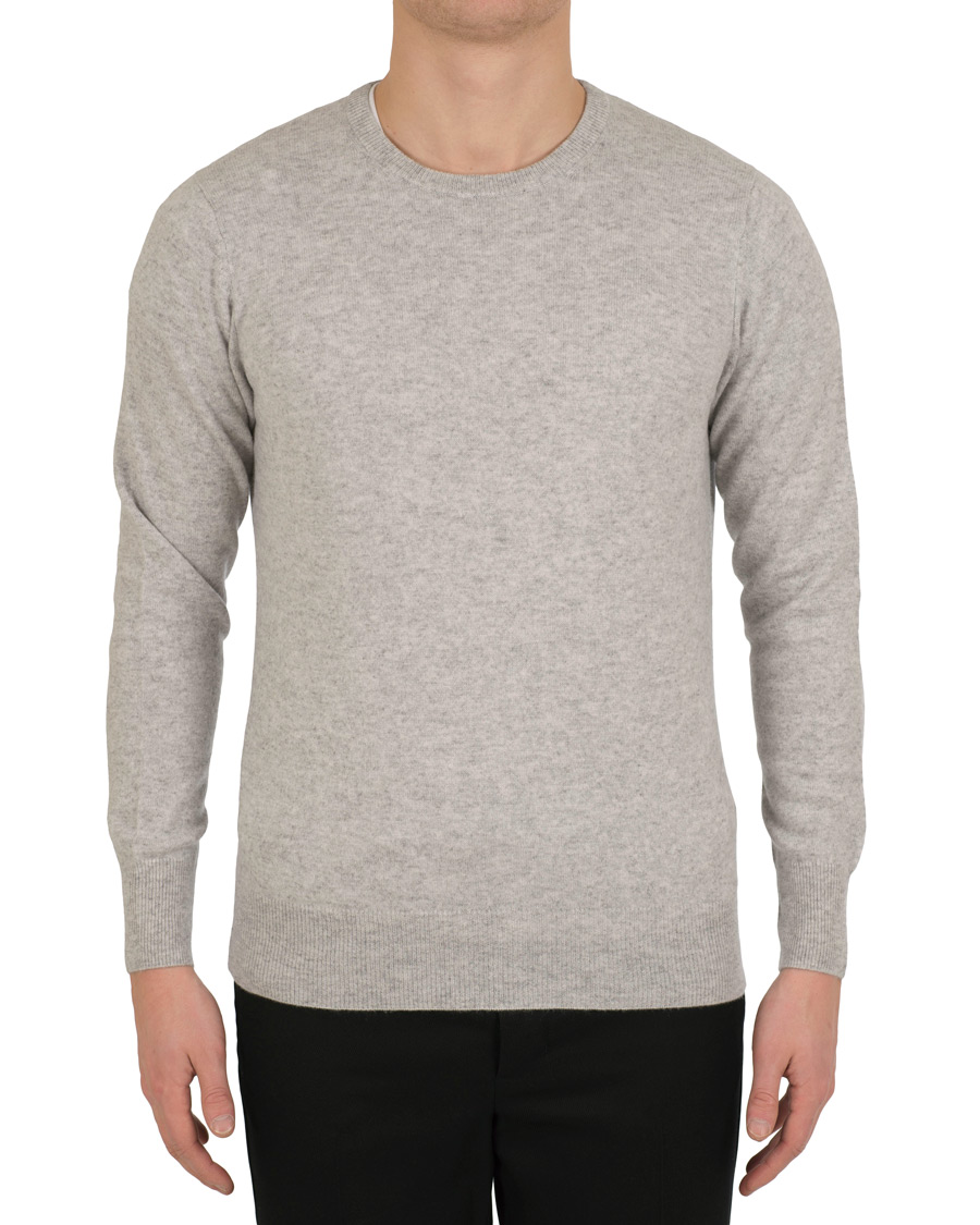 Herr | Tröjor | Soft Goat | Cashmere O-neck Light Grey