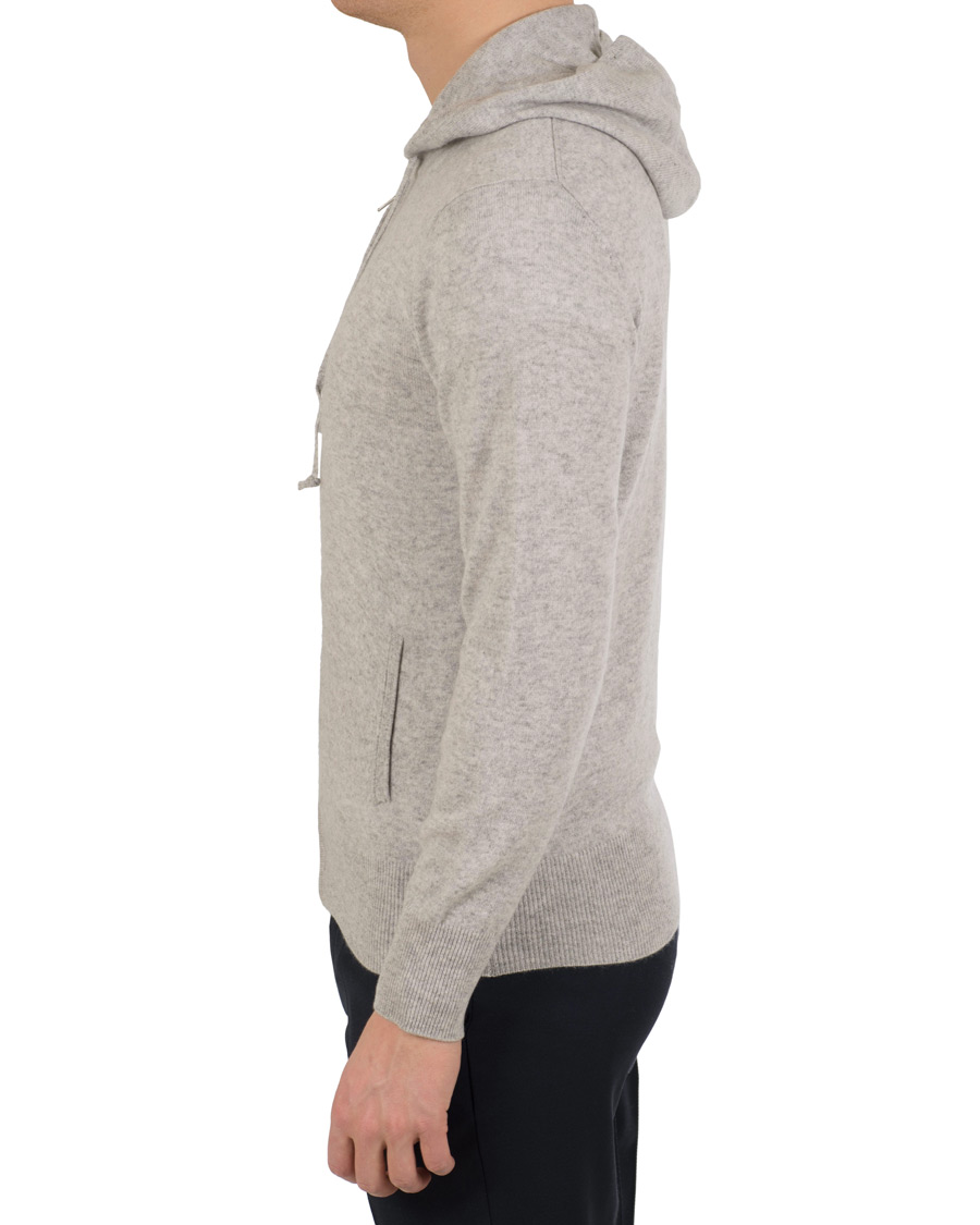 Herr | Tröjor | Soft Goat | Cashmere Full Zip Hoodie Light Grey