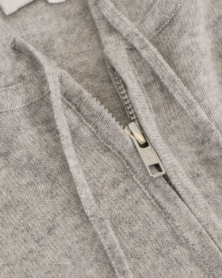 Herr | Tröjor | Soft Goat | Cashmere Full Zip Hoodie Light Grey