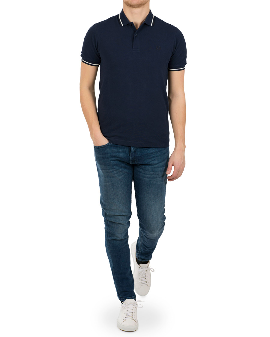Herr | Pikéer | Fred Perry | Twin Tip Polo Carbon Blue