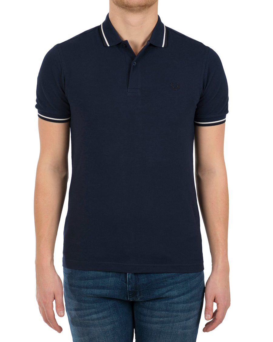 Herr | Pikéer | Fred Perry | Twin Tip Polo Carbon Blue