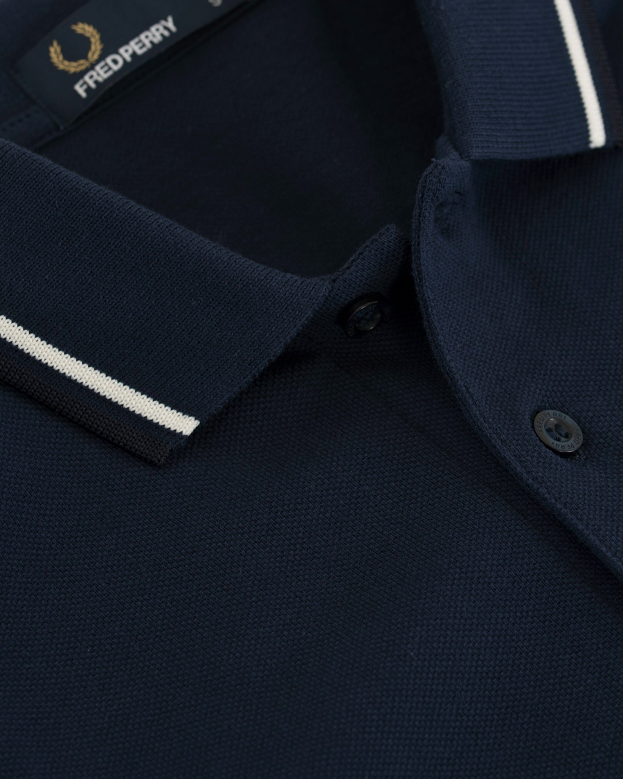 Herr | Pikéer | Fred Perry | Twin Tip Polo Carbon Blue