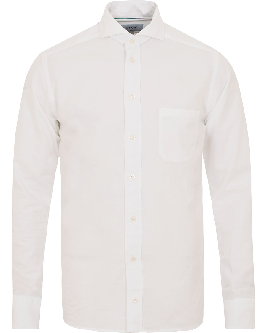 Herr | Skjortor | Eton | Slim Fit Cotton/Silk Shirt White